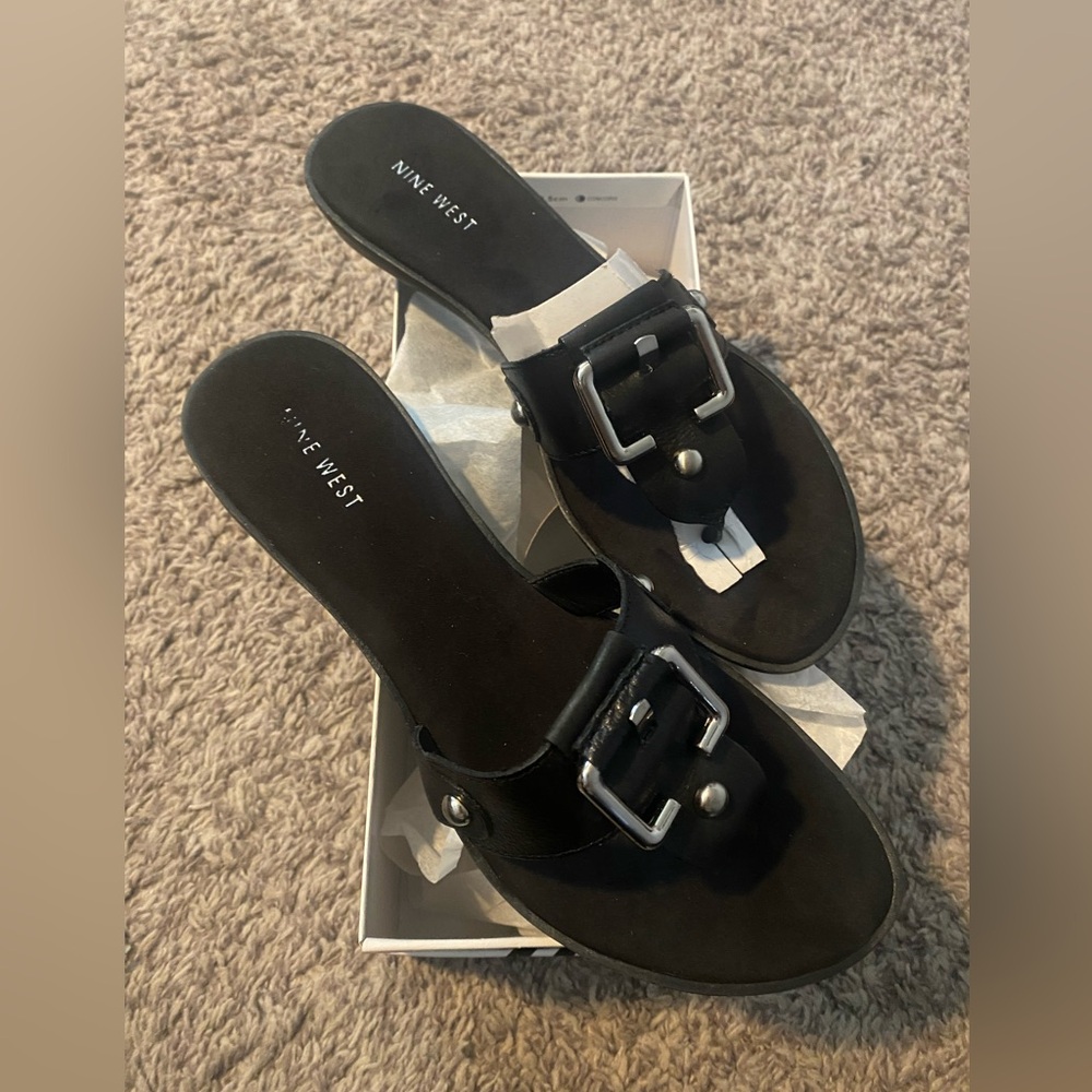 Nine West Black Sandals Size 8.5